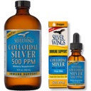 Natural Path Silver Wings Supplement - Liquid Colloidal Silver 500 ppm 1 oz and 16 oz Bottles