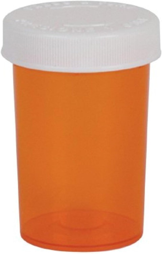 Ezy Dose Pill, Medicine, Vitamin Container & Vial, 20 Dram Storage, Child-Resistant Cap (Case of 180)