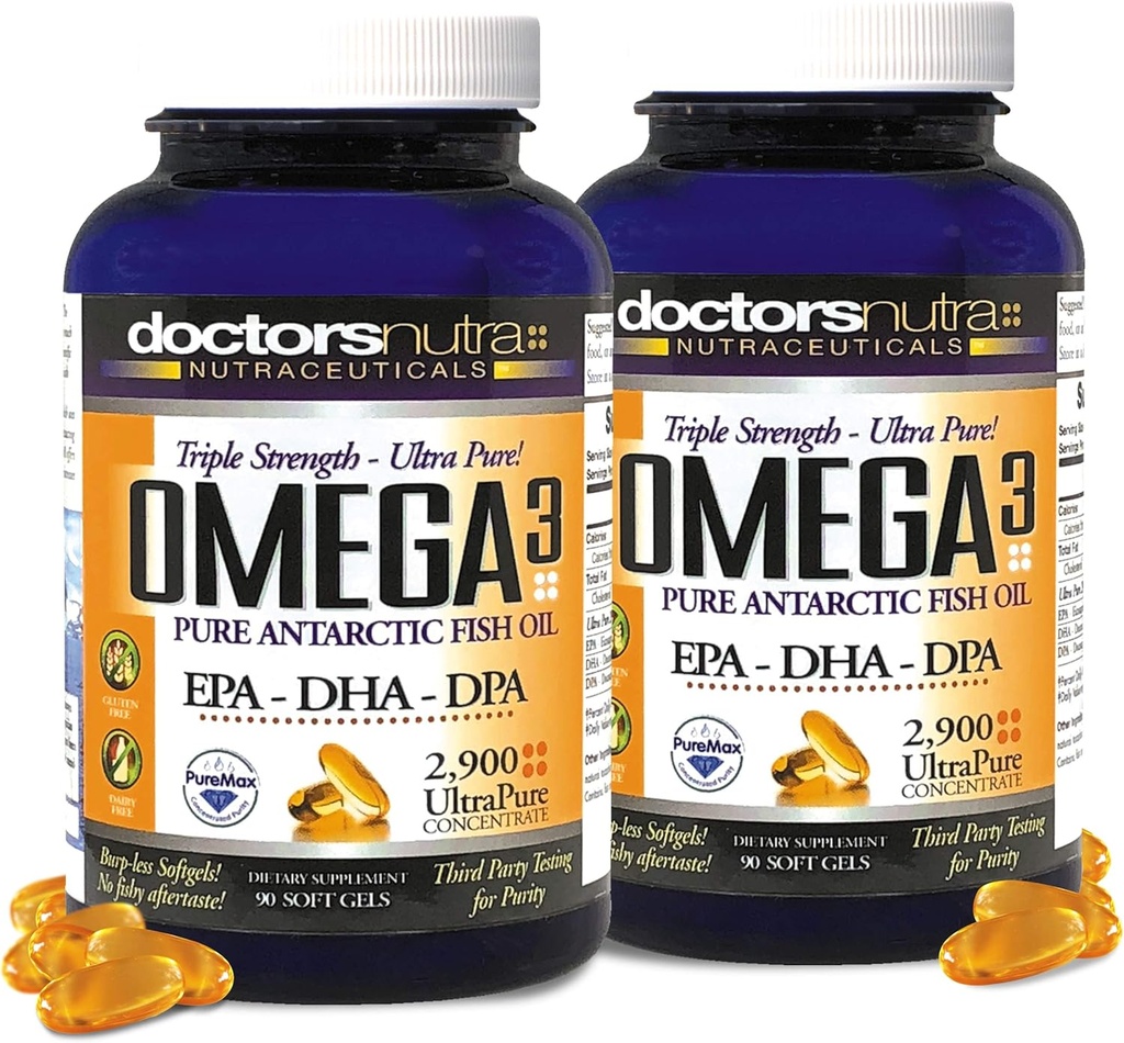 (Pack of 2) Wild Omega 3 Fish Oil DPA Supplement 2,900 Milligrams, EPA-DPA-DHA, SoftGels