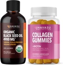 HAVASU NUTRITION Organic Black Seed Oil Liquid + Collagen Gummies Bundle