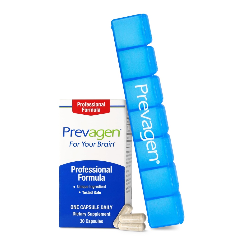 Prevagen Professional Formula - 30 Capsules (1 Month Supply) | Formulated for Your Brain | 40mg of Apoaequorin Plus Vitamin D3 with 7-Day Pill Minder