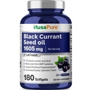 NusaPure Black Currant Seed Oil 1605 mg Gamma Linoleic Acid (GLA) 15% 180 Softgels (Non-GMO, Soyfree)