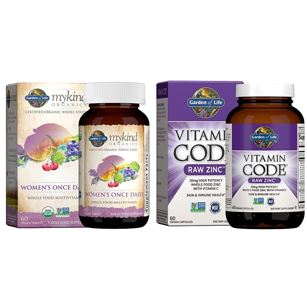 Garden of Life Women's Multivitamin and Zinc Supplement Bundle (2 Items)