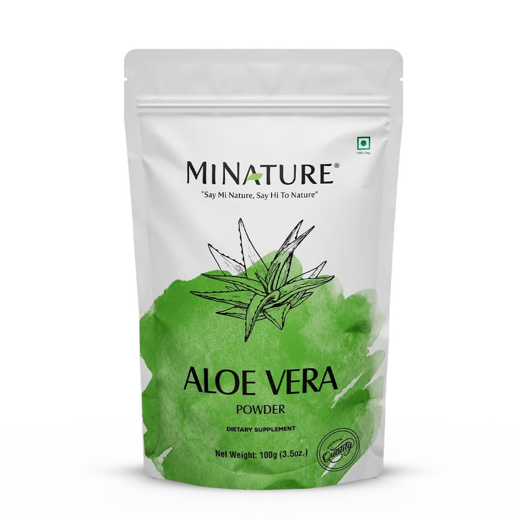 minature 100% Aloevera Powder (Aloe Barbadenis) 100g (3.5 oz)| Pure Aloe Vera Leaf Powder | DIY for Skin, Health & Hair