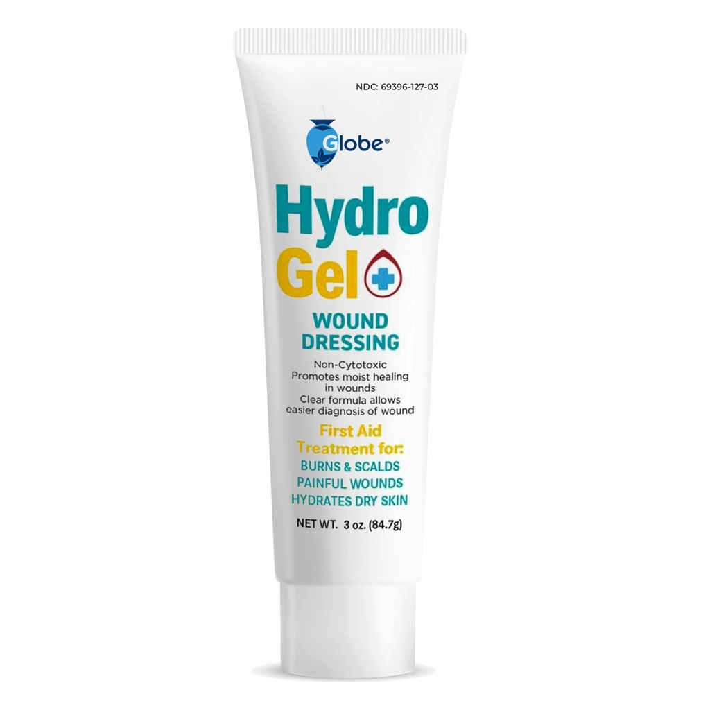 Globe Hydrogel Wound Dressing, Aloe Vera Gel, 1 Pack, 3 oz Tubes | Vitamin E Formula, Moisture Retaining Gel, Minor Skin Irritation Care, Cooling Feel, First Aid Kit Supply, Easy Application