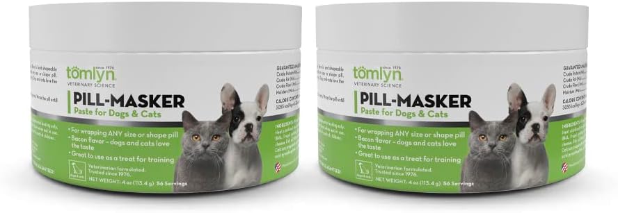 TOMLYN Pill-Masker Original Bacon-Flavored Paste for Dogs & Cats, 4oz, Pack of 2