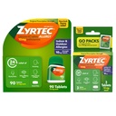 Zyrtec 24-Hour Allergy Relief Tablets, 90-Ct Size Plus 3x1-Ct Packs