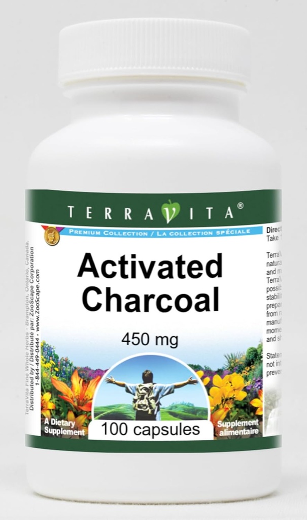 Activated Charcoal - 450 mg (100 Capsules, ZIN: 510652) - 3 Pack