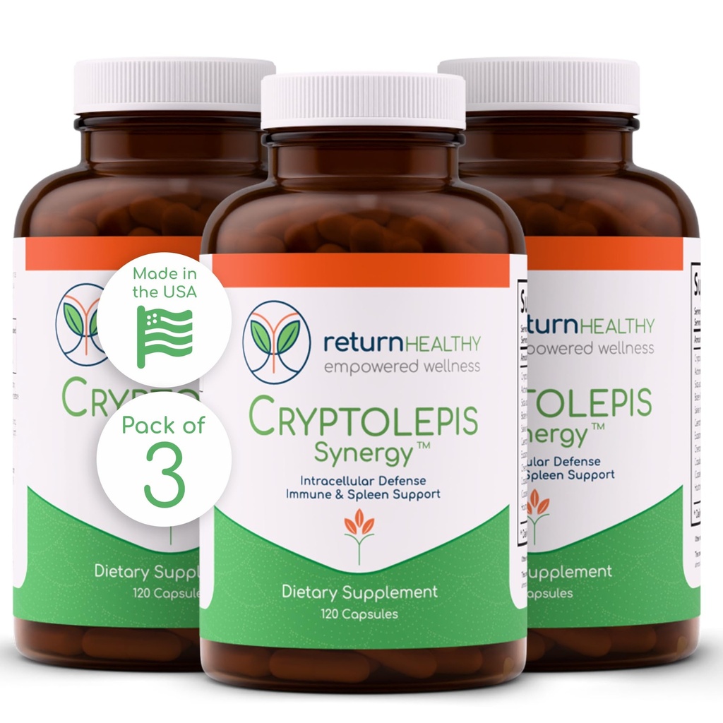 Cryptolepis Synergy, Immune Support Vitamins, Immune System Booster for Adults, Liver, Lymphatic, & Immune Support Supplement, Supports Lyme & Natural Parasite Defense, 120 Capsules, 3 Pack