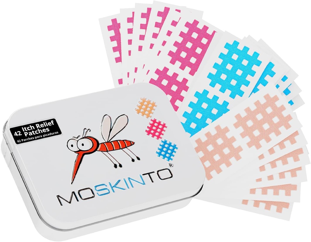Moskinto The Original Mosquito Itch Relief Patches for Kids & Adults, Bug Bite Patches Soothe Swelling & Itching, Anti Itch Bug Bite Relief, Suction Tool Alternative, Family Pack, 42 Count