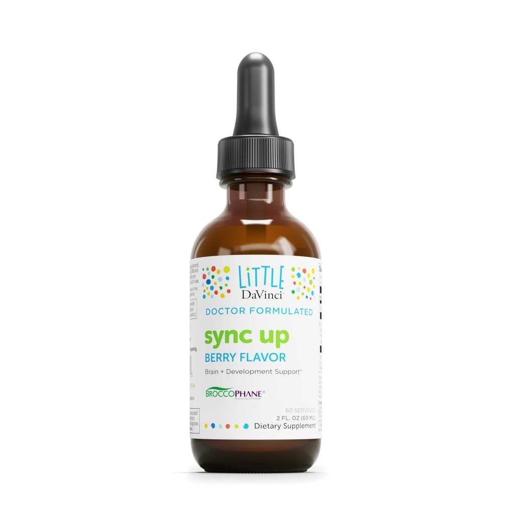 Little Davinci Sync Up - Helps Support Brain Health, Immune System & Nervous System Function with Sulphoraphane - Berry Flavor - 2 Fl Oz (60 Servings)