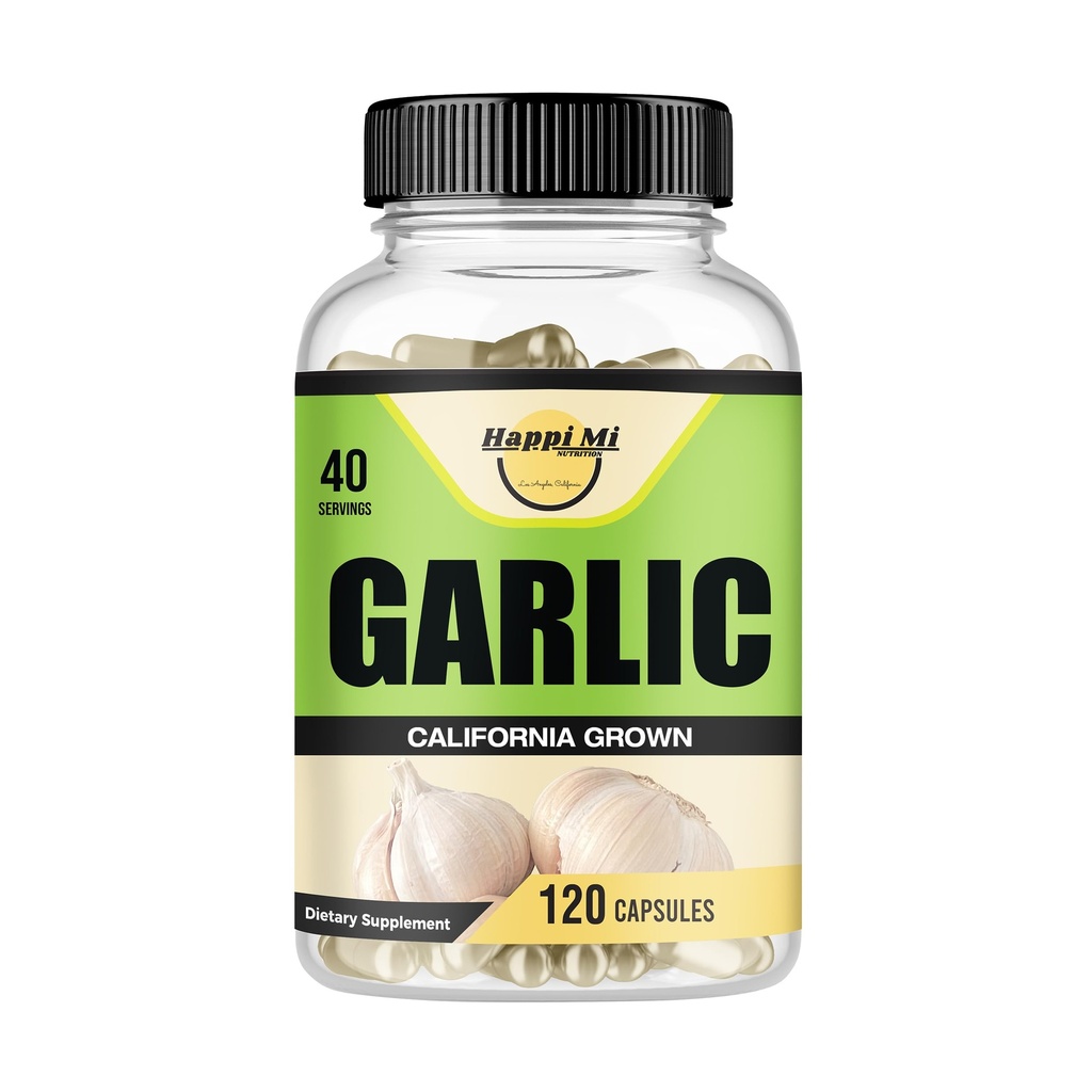 Garlic Capsules 2400mg - Made with Organic Garlic Bulbs, California US Grown - Natural Immune Support Supplement 40 Day Supply