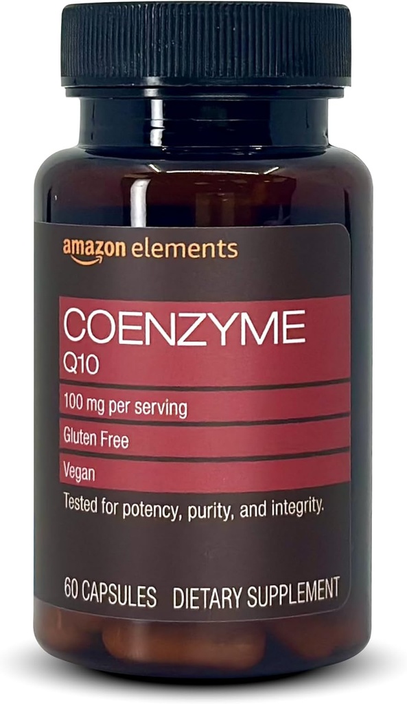   Elements Vegan CoQ10 100 mg - Normal Energy Production, Supports Cardiovascular Health - 2 Month Supply (60 Capsules)