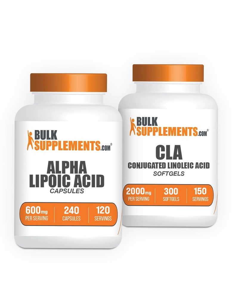 BulkSupplements Alpha Lipoic Acid Capsules 240ct + CLA 2000mg Softgels 300ct Bundle