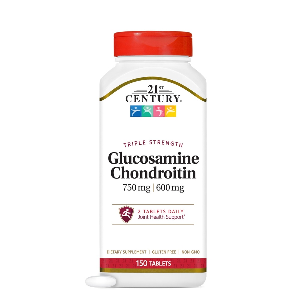 21st Century Glucosamine Chondroitin 750/600mg - Triple Strength, Tablets, 150 Count