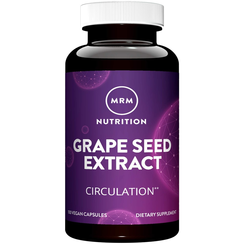 MRM Nutrition Grape Seed Extract Supplement - Vegan, Non‑GMO - 100 Servings | For Women & Men, Proanthocyanidins for Healthy Antioxidant & Circulatory Support, Grapeseed Capsules, Gluten‑Free