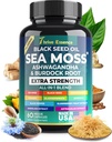 Sea Moss Extract, Black Seed Oil, Ashwagandha, Turmeric & More – 10-in-1 Herbal Supplement with Black Pepper & Elderberry – 60 Capsules