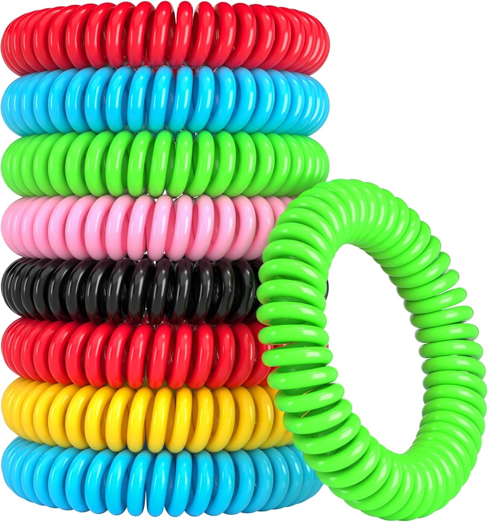 12 Pack Mosquito Bracelets, Mosquito Bracelets Outdoor for Adults and Kids, Individually Wrapped DEET-Free Waterproof Bands