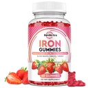 Iron Gummies - with Calcium, Zinc, Folate & Vitamin B12, C,B6 for Adults & Kids - Blood Builder & Energy Support for Iron Deficiency, Anemia, Vegan - 60 Gummies