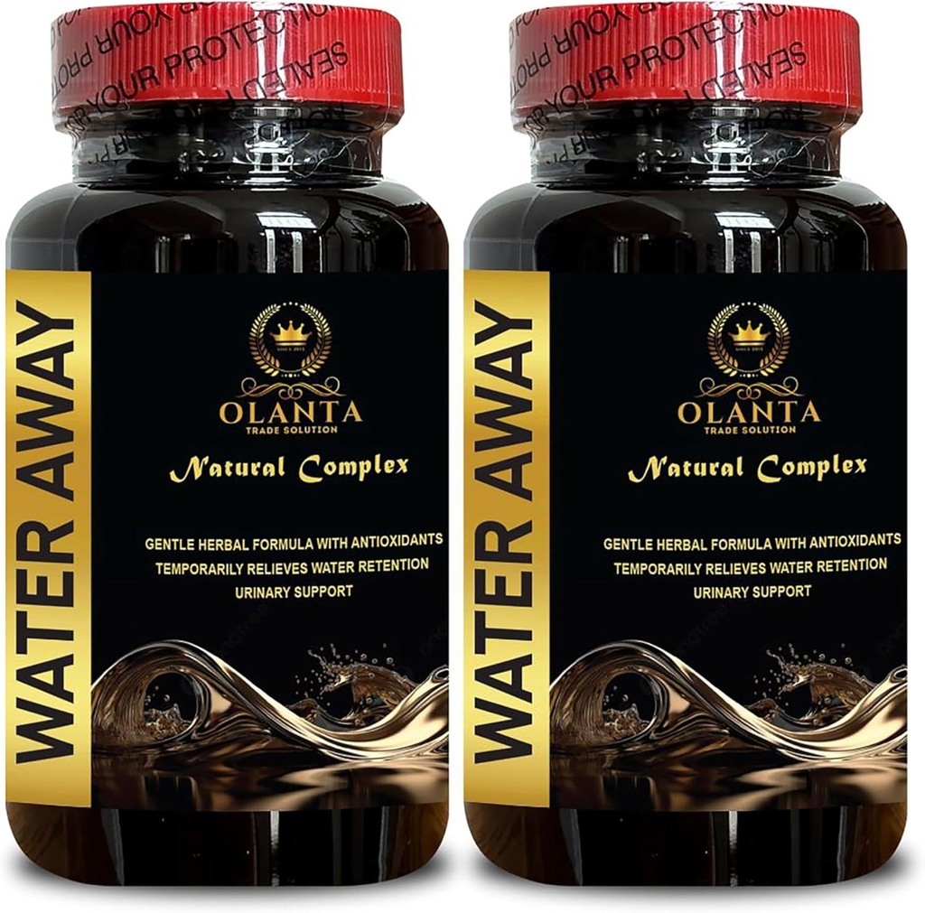 Water Away Pills - Kidney Detox, Natural Diuretic Complex for Temporary Water Gain, Swelling, Reduce Fluid Retention, Milk Thistle - 2 Bottles 120 Capsules