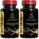 Water Away Pills - Kidney Detox, Natural Diuretic Complex for Temporary Water Gain, Swelling, Reduce Fluid Retention, Milk Thistle - 2 Bottles 120 Capsules