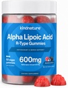kindnature Alpha Lipoic Acid Gummies 600mg – Neuropathy Supplements – ALA for Nerve Comfort & Antioxidant Support – Sugar-Free, Vegan, Non-GMO – 90 Gummies