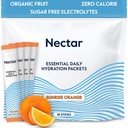 Nectar Hydration Packets - Electrolytes Powder Packets - No Sugar or Calories - Organic Fruit Liquid Daily IV Electrolytes Powder for Dehydration Relief and Rapid Rehydration (Orange 18 Pack)
