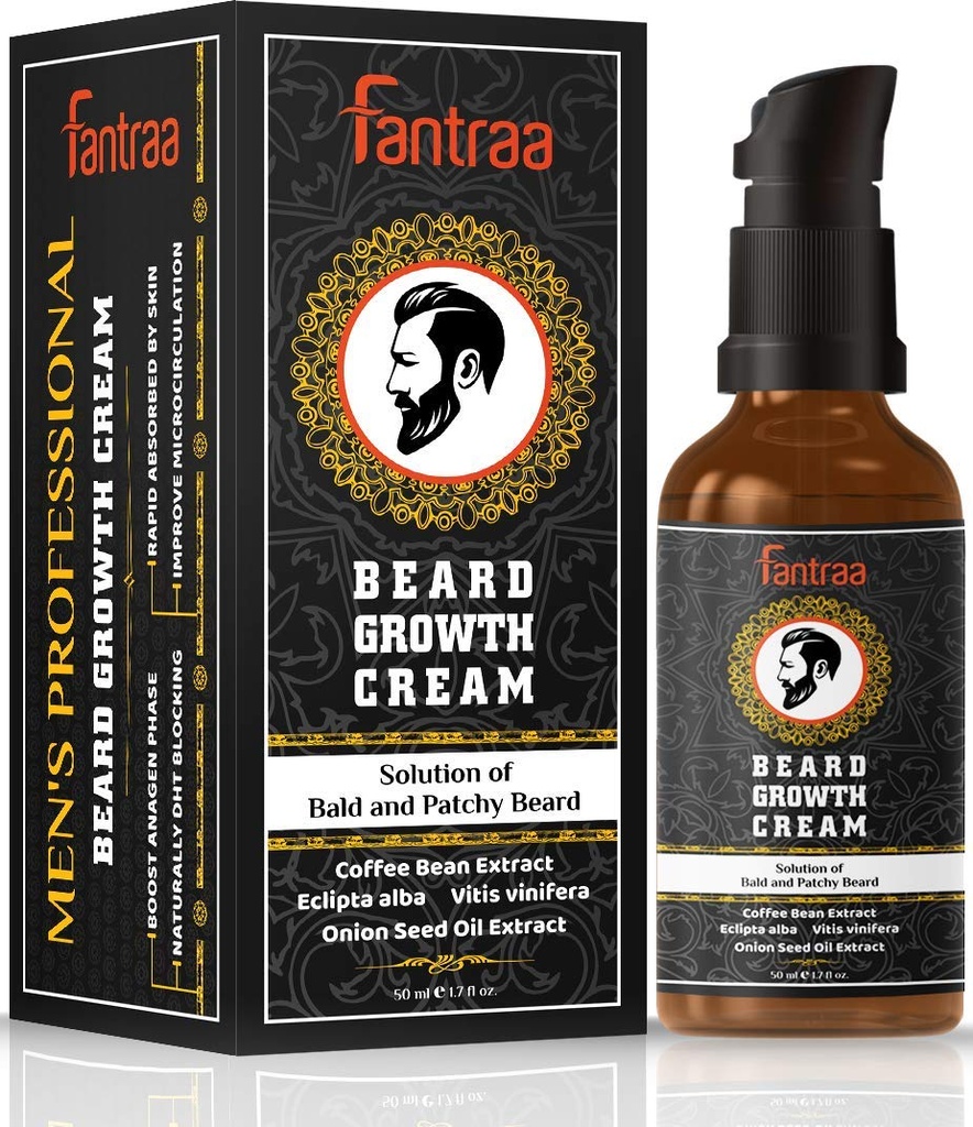 Beard Growth Cream - 50 ml - More Beard Growth with Coffee Bean & Onion Extract- 100% Natural | Made in India