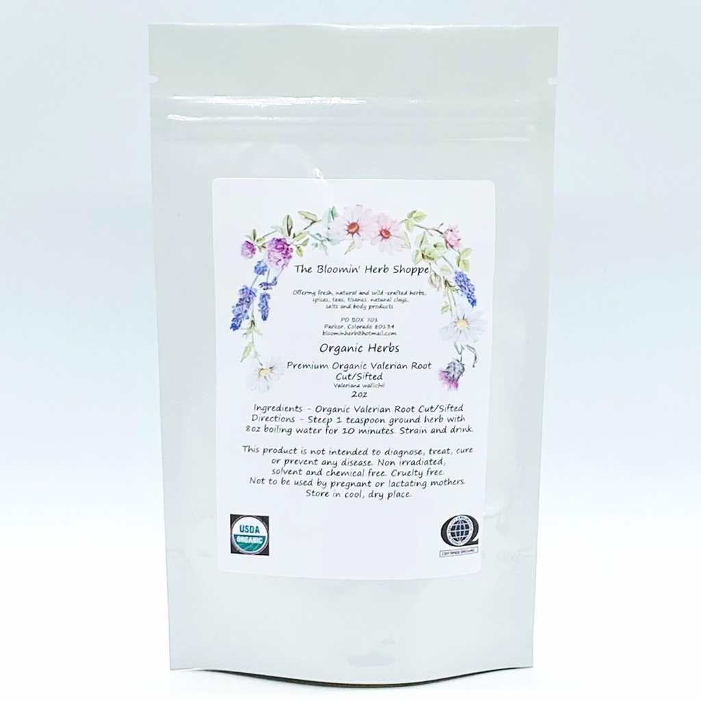 Organic Premium Valerian Root Cut Sifted 2oz The Bloomin Herb Shoppe Valeriana wallichii Fresh Potent Tea Tincture