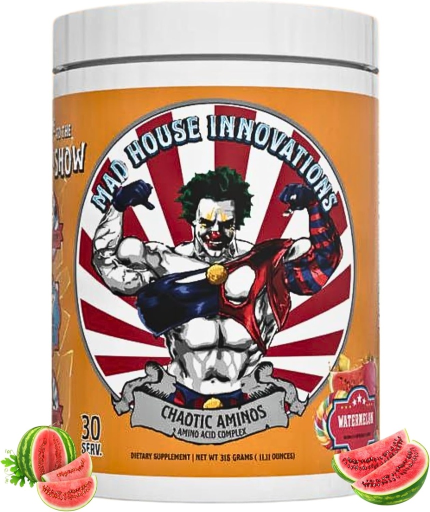 Watermelon Complete Essential Amino Acids Complex Dietary Supplement for Insane Pump 10.50G of Amino Acid, 11.11 Oz Supports Muscle Recovery & Energy Production 30 Servings