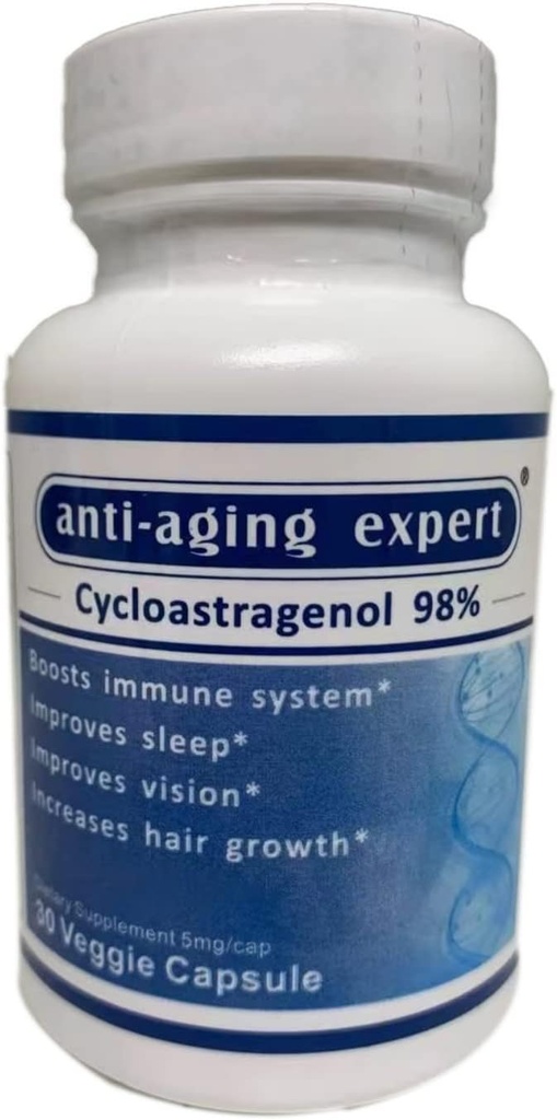 Cycloastragenol 98% Micronized Telomere Supplements 5mg, 30 Vegetarian Capsules, 1 Bottle