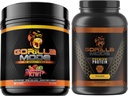 Gorilla Mind Pre Workout (Strawberry Kiwi) + Premium Whey Protein (Chocolate) - Comprehensive Stack for Fueling Maximum Results