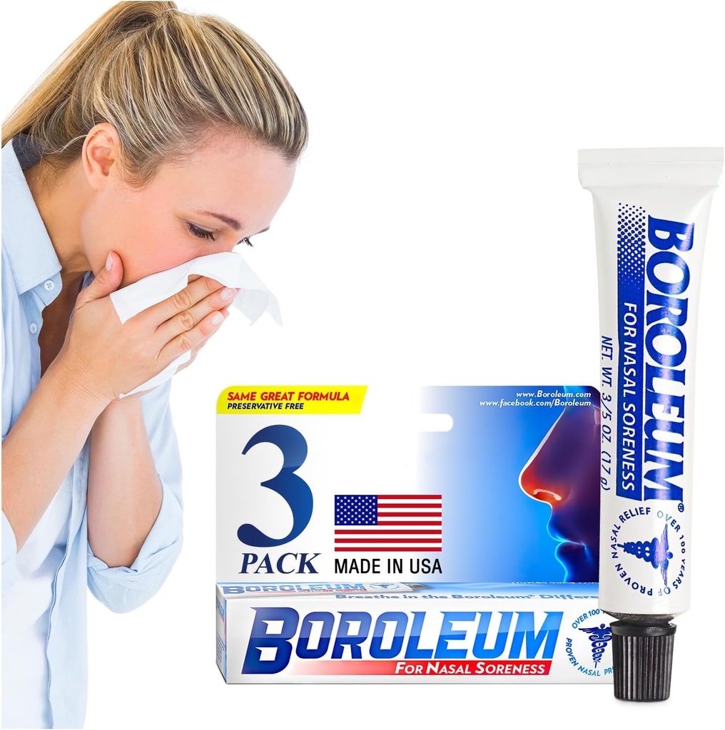 Boroleum Dry Relief Nasal Soreness & Stuffy Nose Relief | Medicated Nasal Gel and Nose Moisturizer