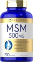 Carlyle MSM Supplement Capsules | 500mg | 200 Count | Non-GMO & Gluten Free Formula | Methylsulfonylmethane