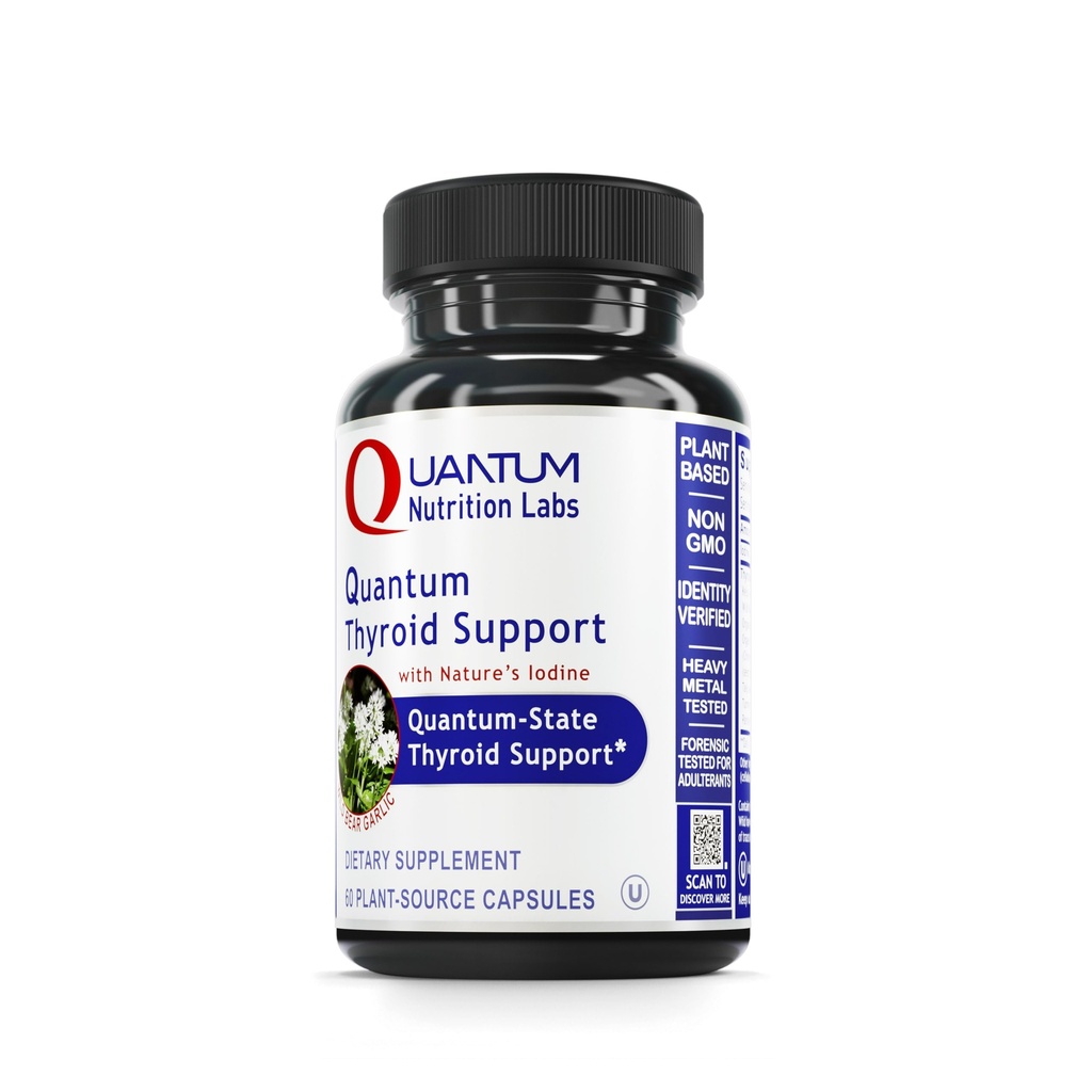 QNL Quantum Thyroid Support Supplement - Pure Thyroid Support Complex - Aids Hormonal Balance for Women & Men - Vegan Thyroid Complex - Features Iodine - 60 Plant-Source Capsules