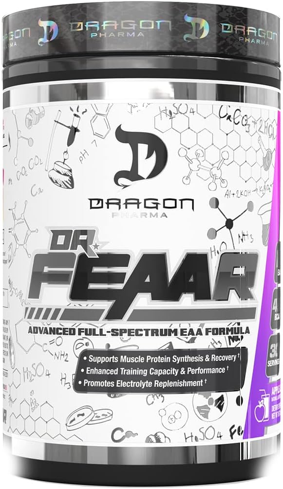 DRAGON PHARMA Dr. FEAAR® Advanced Full-Spectrum EAA Matrix, Supports Muscle Protein Synthesis and Recovery, Enhanced Training Capacity and Performance (30 Servings, Grape Juice)