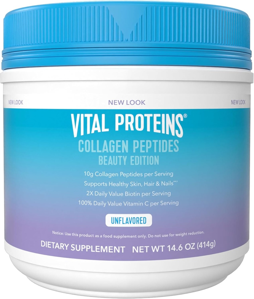 Vital Proteins Collagen Peptides Beauty Edition—10g Collagen with Biotin, Vitamin C and Zinc. 14.6 oz