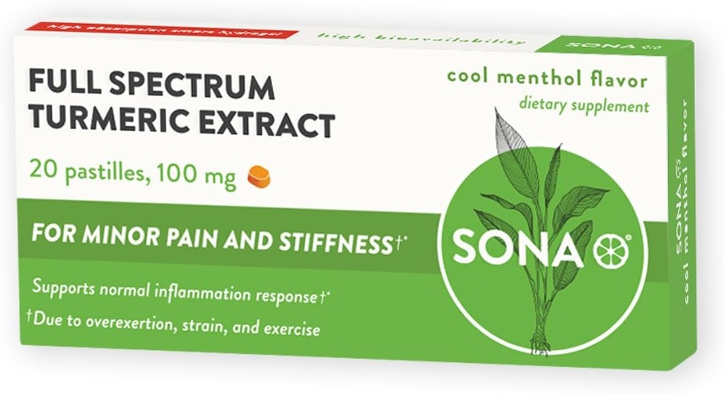 SONA Turmeric Pastilles, Dissolves in mouth, 600% Higher absorption of curcumin compared to capsules