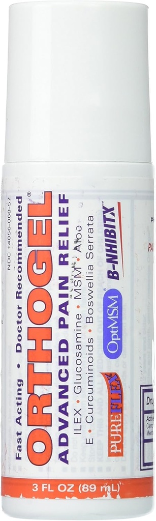 Orthogel Advanced Cold Therapy Pain Relief Gel Roll On, 3 oz (Pack of 3)