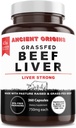 Ancient Origins Grass Fed Beef Liver Two Month Supply, Supports Energy Production, Cleansing, Digestion, Immunity and Full Body Wellness, Non GMO, Freeze Dried Liver Supplement, 360 Capsules