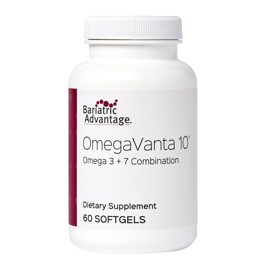 Bariatric Advantage OmegaVanta 10 - Omega Fish Oil - Enriched EPA & DHA - Enteric Softgel Design - Supports Heart Health* - Natural Lemon Flavor - 60 Softgels
