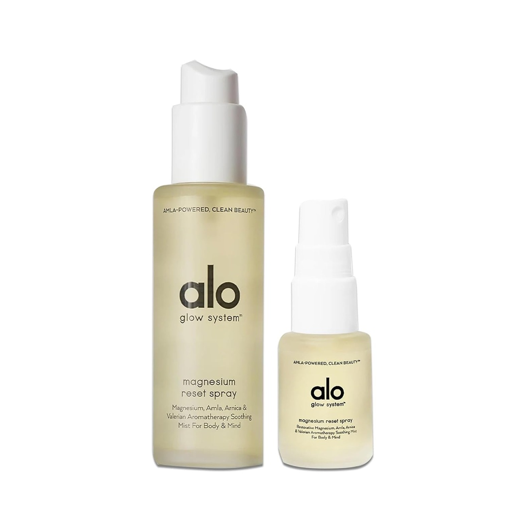 Alo Magnesium Reset Body Spray + Mini | For Sleep & Natural Stress Relief – Calming Blend with Magnesium, Valerian Root, Arnica & Essential Oils | Made in USA - 3.2 oz + 0.7 oz