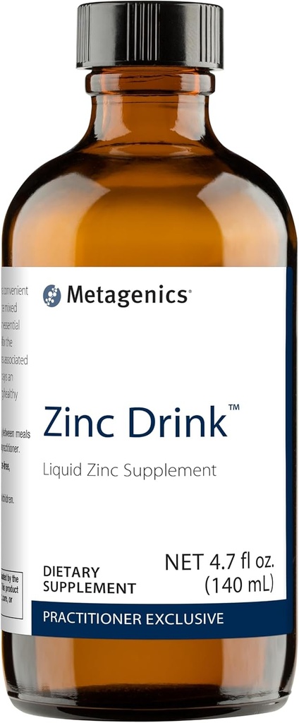 Metagenics Zinc Drink - Trace Mineral - Immune System & Enzymes Support* - with Zinc Sulfate - Non-GMO, Gluten-Free, Vegetarian - 4.7 fl oz