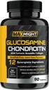 Glucosamine Chondroitin MSM Turmeric, Boswellia, 12-in-1, Joint Comfort, Mobility, Lubrication & Strength for Men Women & Senior, 90 Tab, No Shellfish