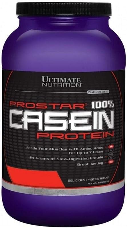 Ultimate Nutrition Prostar Micellar and Hydrolyzed Casein Protein Powder - Fat Free Overnight Muscle Growth and Recovery with BCAAs, 2 Pounds, Chocolate