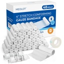 LotFancy Gauze Rolls, 4 Inch x 4.1 Yards, 48 Count, Rolled Gauze Wrap | Conforming Stretch Gauze Bandage for Wound Care, First Aid, Medical Grade, Latex-free, Lint-free, Individually Wrapped