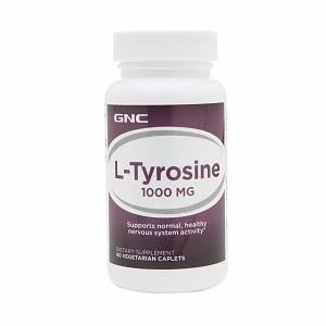 GNC L-Tyrosine 1000mg, 60 Caplets, Supports Normal, Healthy Nervous System Activity