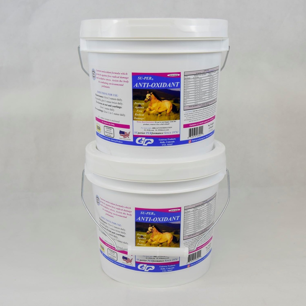 SU-PER Anti-Oxidant Supplement for Horses - Equine Selenium Vitamins & Essential Antioxidant Support - 4 Pounds, (2 Pack)
