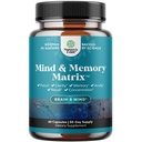 Natural Mind and Memory Supplement for Increased Mental Performance and Clarity Supports Brain Function Made with Pure Green Tea Extract DMAE Bitartrate and Vitamins - 60 Count