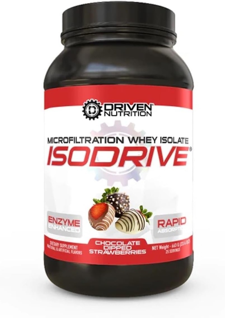 Driven Nutrition ISODRIVE Premium Whey Isolate (2 Pound, Chocolate Dipped Strawberries)